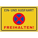 Einfahrt Freihalten Schilder (30x20 cm Kunststoff) - Ausfahrt freihalten Schild - Parken Verboten...