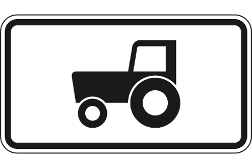 Zeichen 1010-61: Kraftfahrzeuge und Züge, die nicht schneller als 25 km/h fahren können oder dürfen