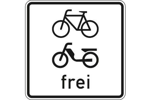 Zeichen 1022-14: Radverkehr und Mofas frei