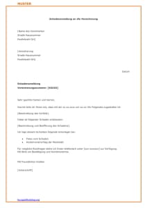 Glasschaden melden: Muster