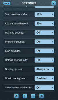 Die Einstellungen können Sich sich bei der App iSpeedCam individuell anpassen.
