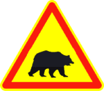 Verkehrszeichen in Kroatien: Achtung B&auml;r