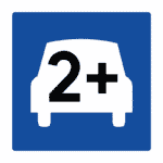 Verkehrszeichen Norwegen: Ausweisung einer Spur für Fahrgemeinschaften