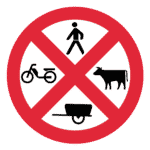 Portugal: Verkehrszeichen Verbot f&uuml;r Verkehrsteilnehmer