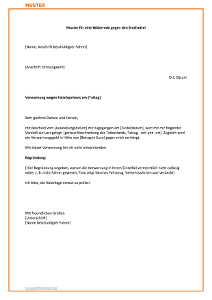 Strafzettel: Einspruch als Muster