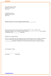 Terminsverlegungsantrag: Muster