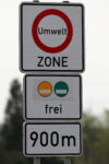 Verkehrszeichen f&uuml;r Umweltzone und Umweltplakette
